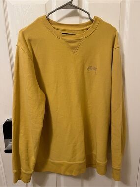 Stussy Yellow-Gold Logo Crewneck Sweatshirt